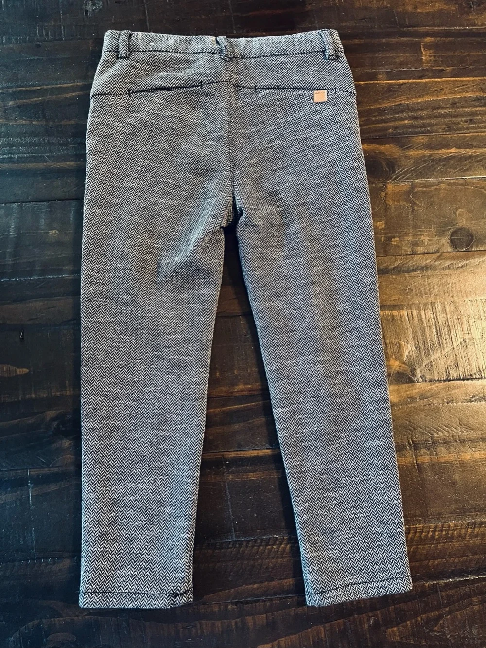 Zara NWOT Kids Classic Gray Herringbone Pants 6